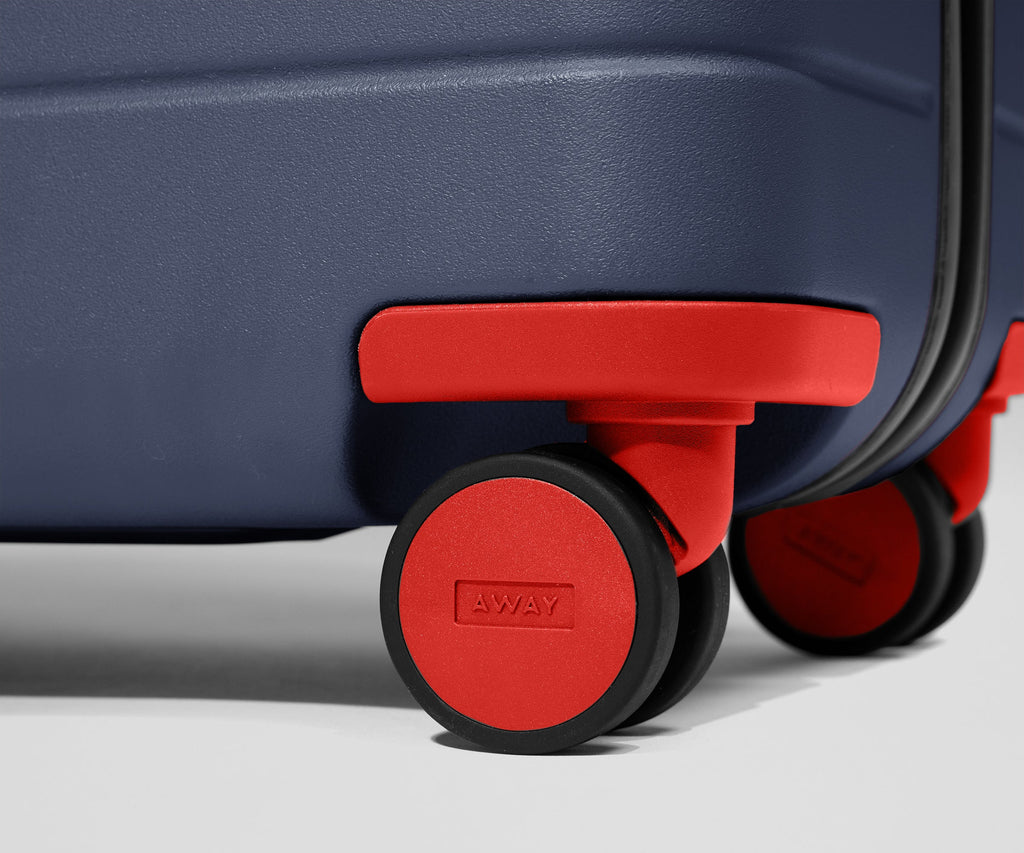 Away Custom Checked Wheel Set Suitcase - Cherry Red