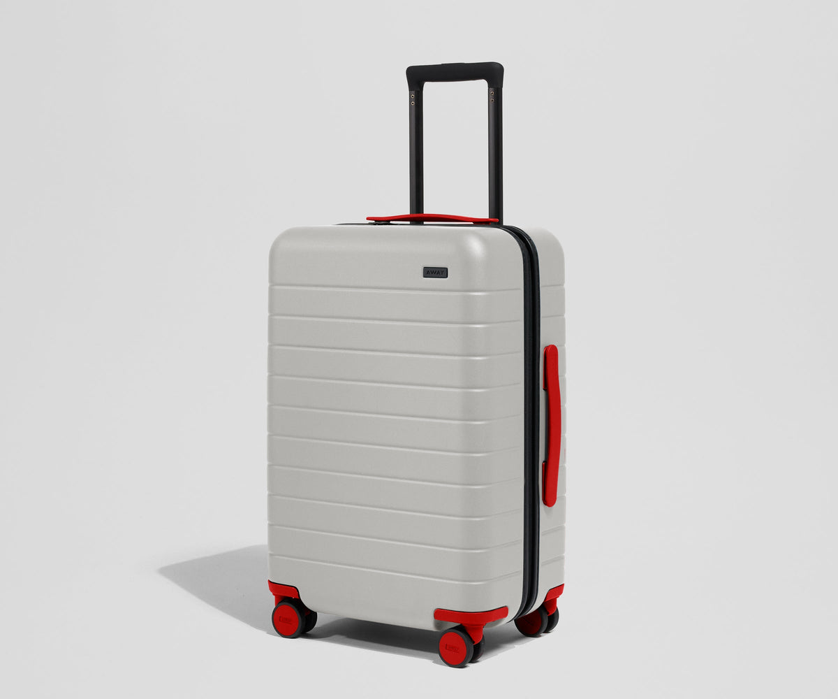 Away Custom Checked Wheel Set Suitcase - Cherry Red