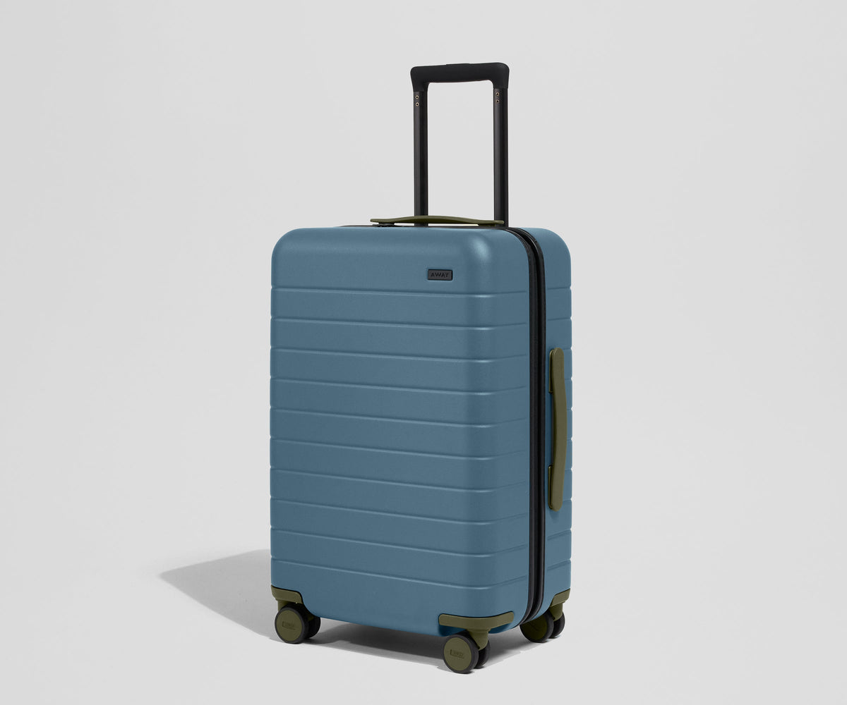 Away Custom Checked Wheel Set Suitcase - Olive Green
