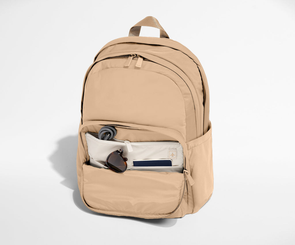 Away Large Featherlight Backpack in Camel Brown