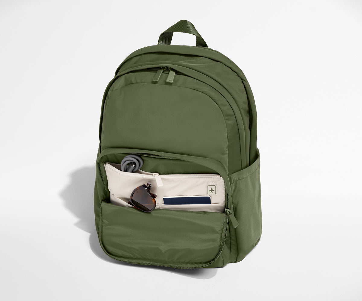 Away Large Featherlight Backpack in Olive Green