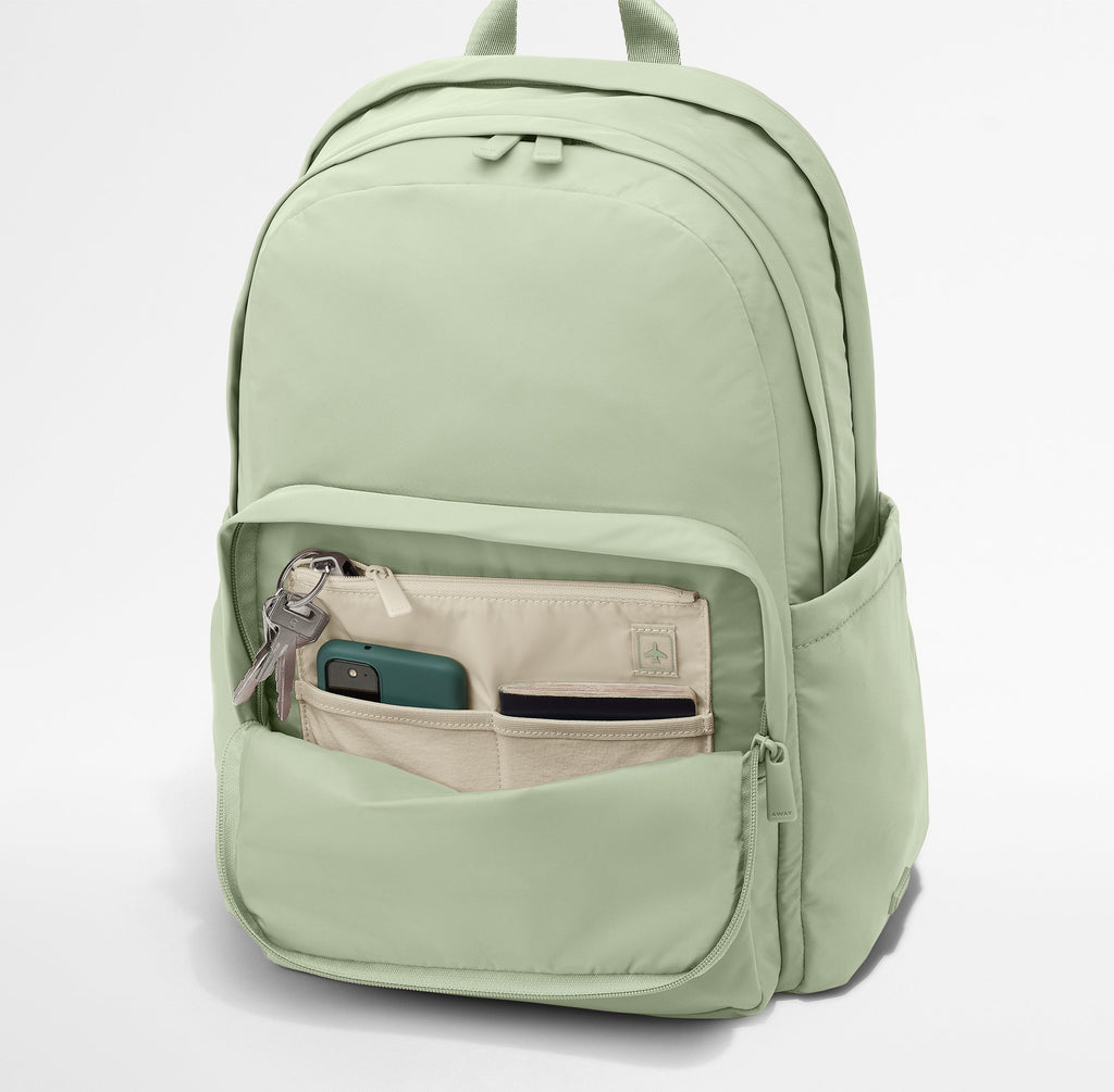Away Large Featherlight Backpack in Sage Green