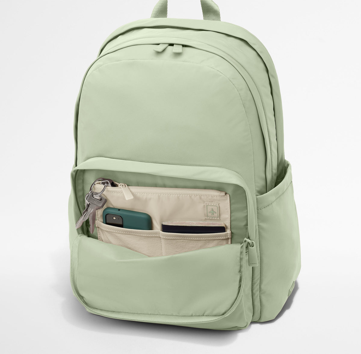 Away Large Featherlight Backpack in Sage Green