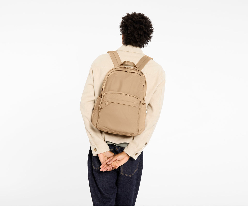 Away Large Featherlight Backpack in Camel Brown