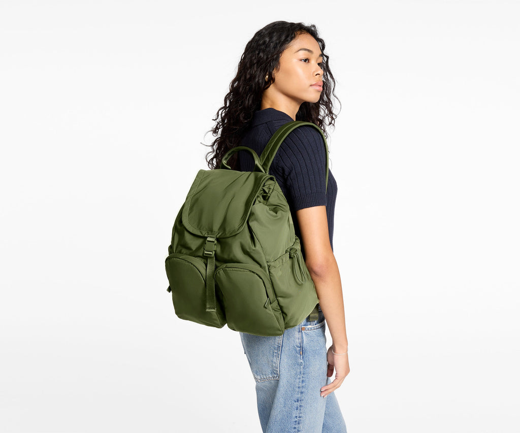 Away Featherlight Cargo Backpack in Olive Green