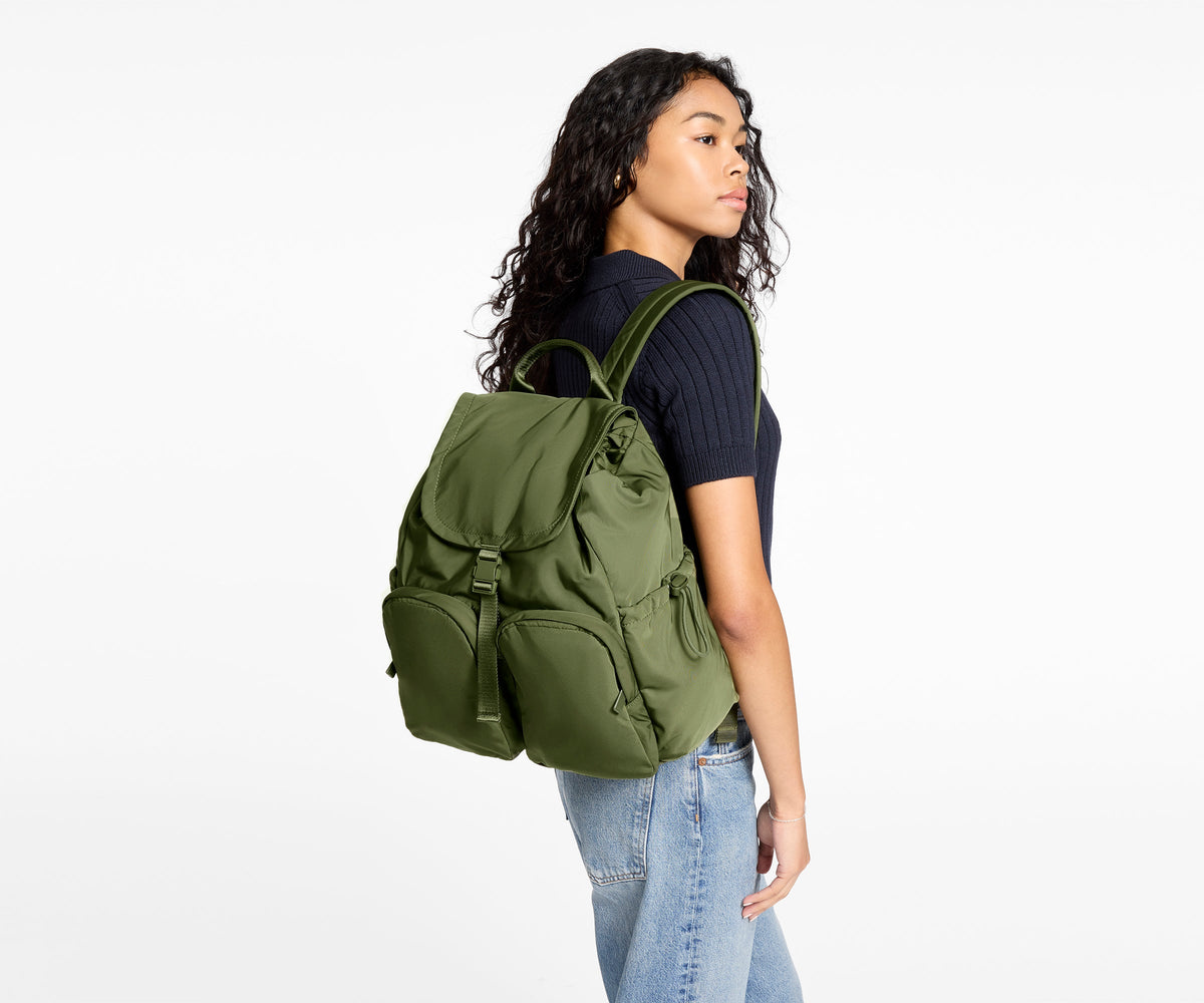 Away Featherlight Cargo Backpack in Olive Green