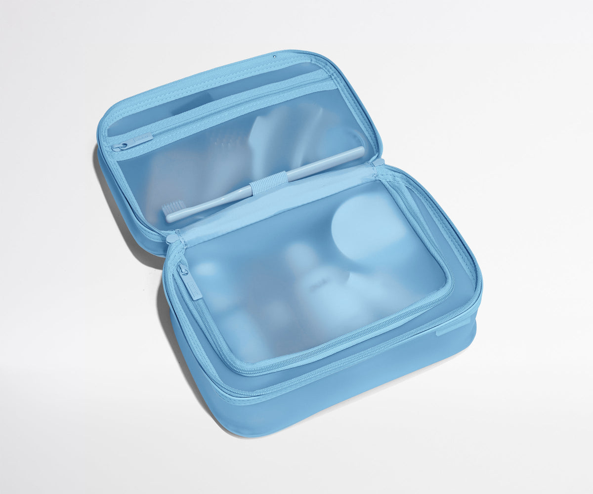 Away Clear Toiletry Bag in Opal Blue