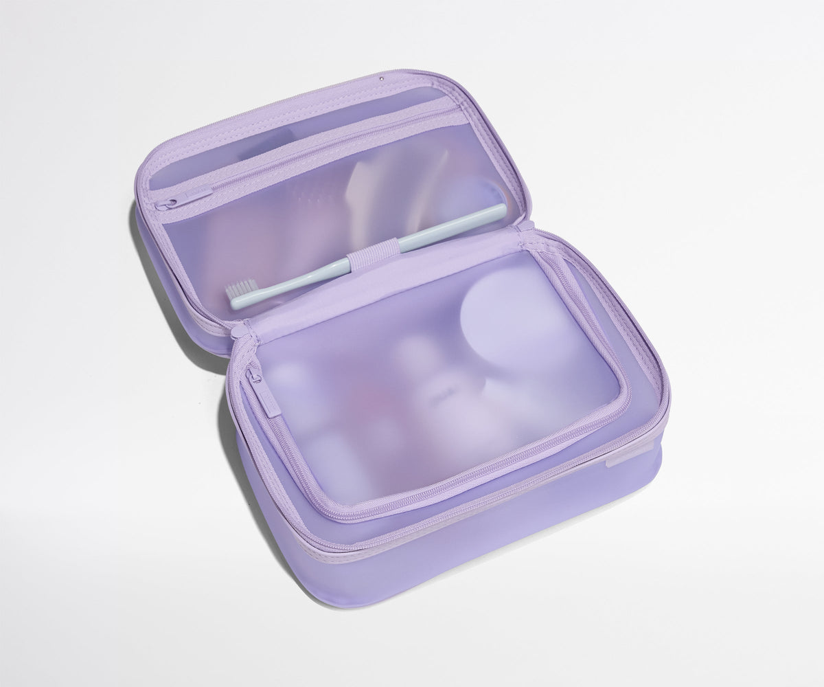 Away Clear Toiletry Bag in Lavender Haze Purple