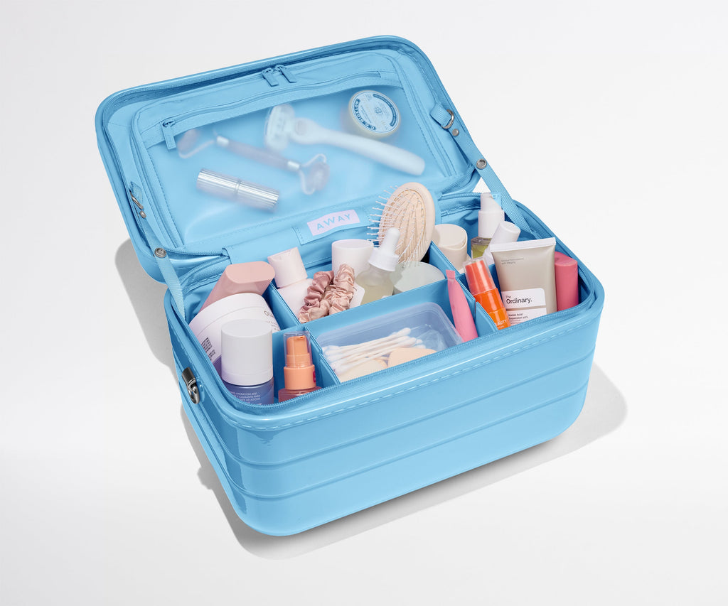 Away The Train Case Suitcase - Glazed Opal Blue