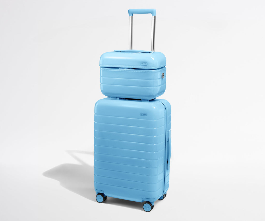 Away The Train Case Suitcase - Glazed Opal Blue