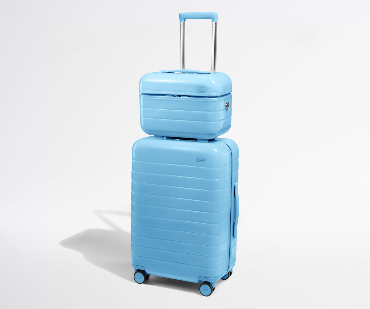 Away The Train Case Suitcase - Glazed Opal Blue