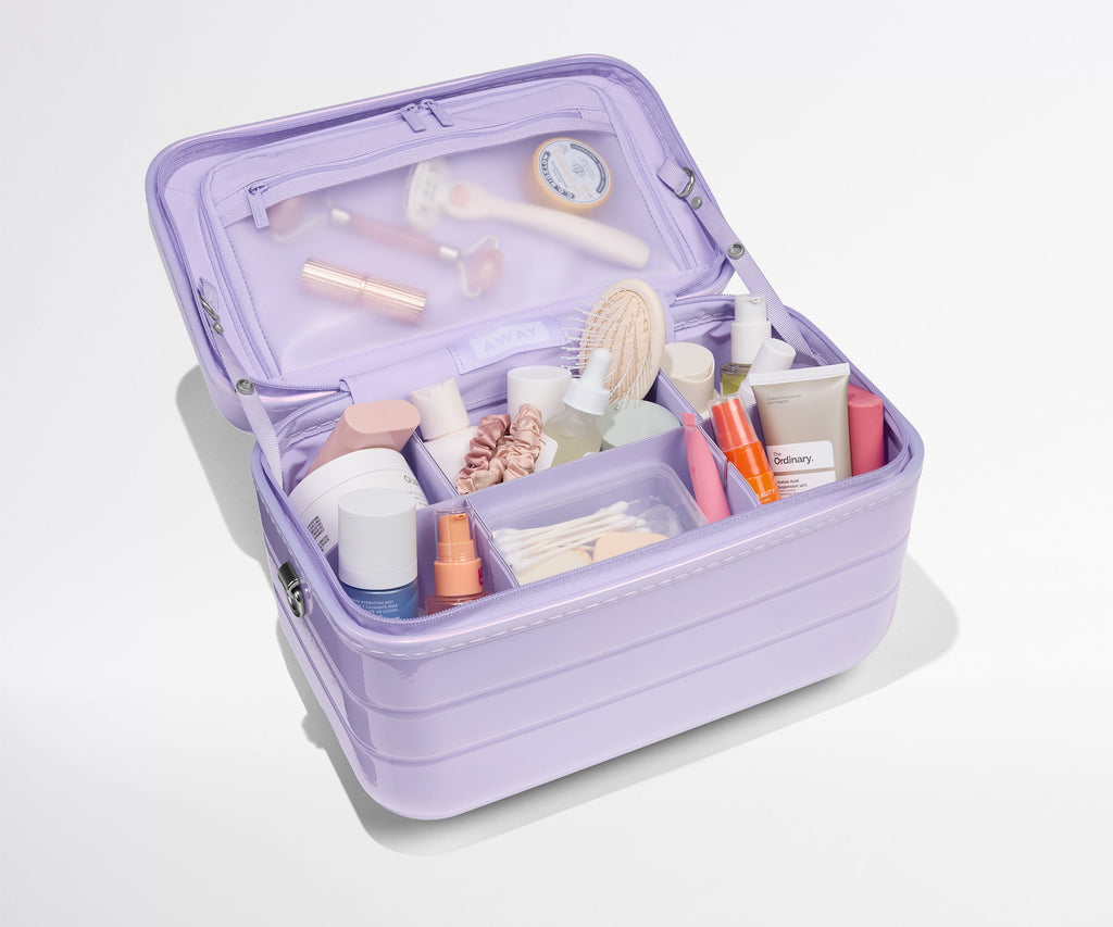 Away The Train Case Suitcase - Glazed Lavender Haze Purple