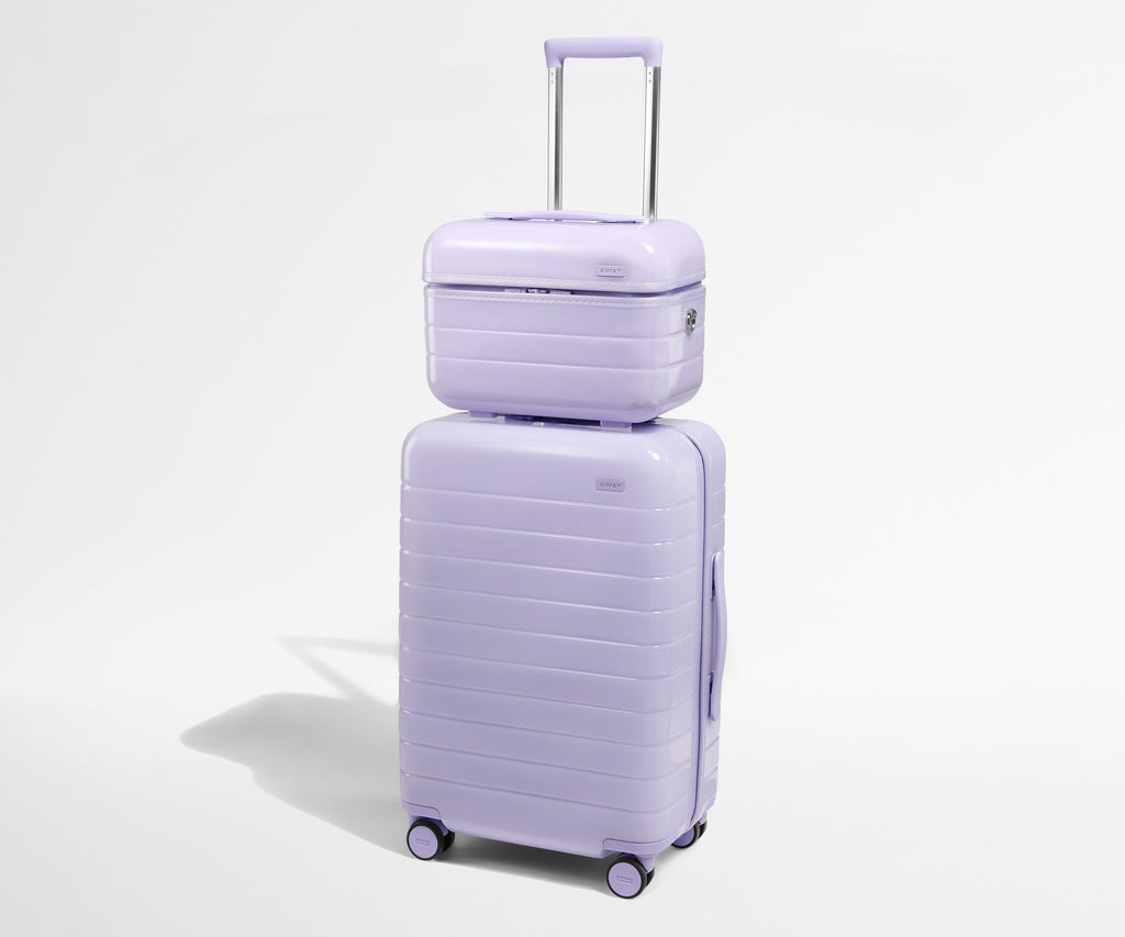 Away The Train Case Suitcase - Glazed Lavender Haze Purple