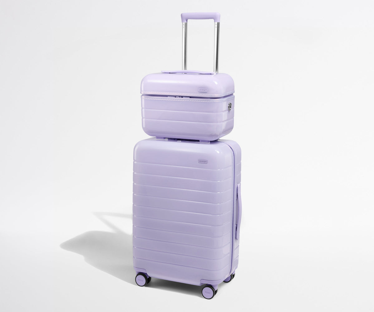 Away The Train Case Suitcase - Glazed Lavender Haze Purple
