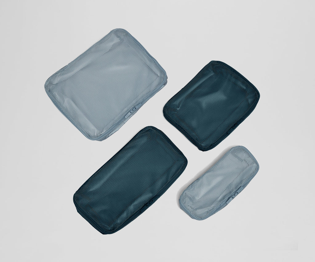 Away Insider Packing Cubes (Set of 4) in Stormy Teal & Arctic Blue