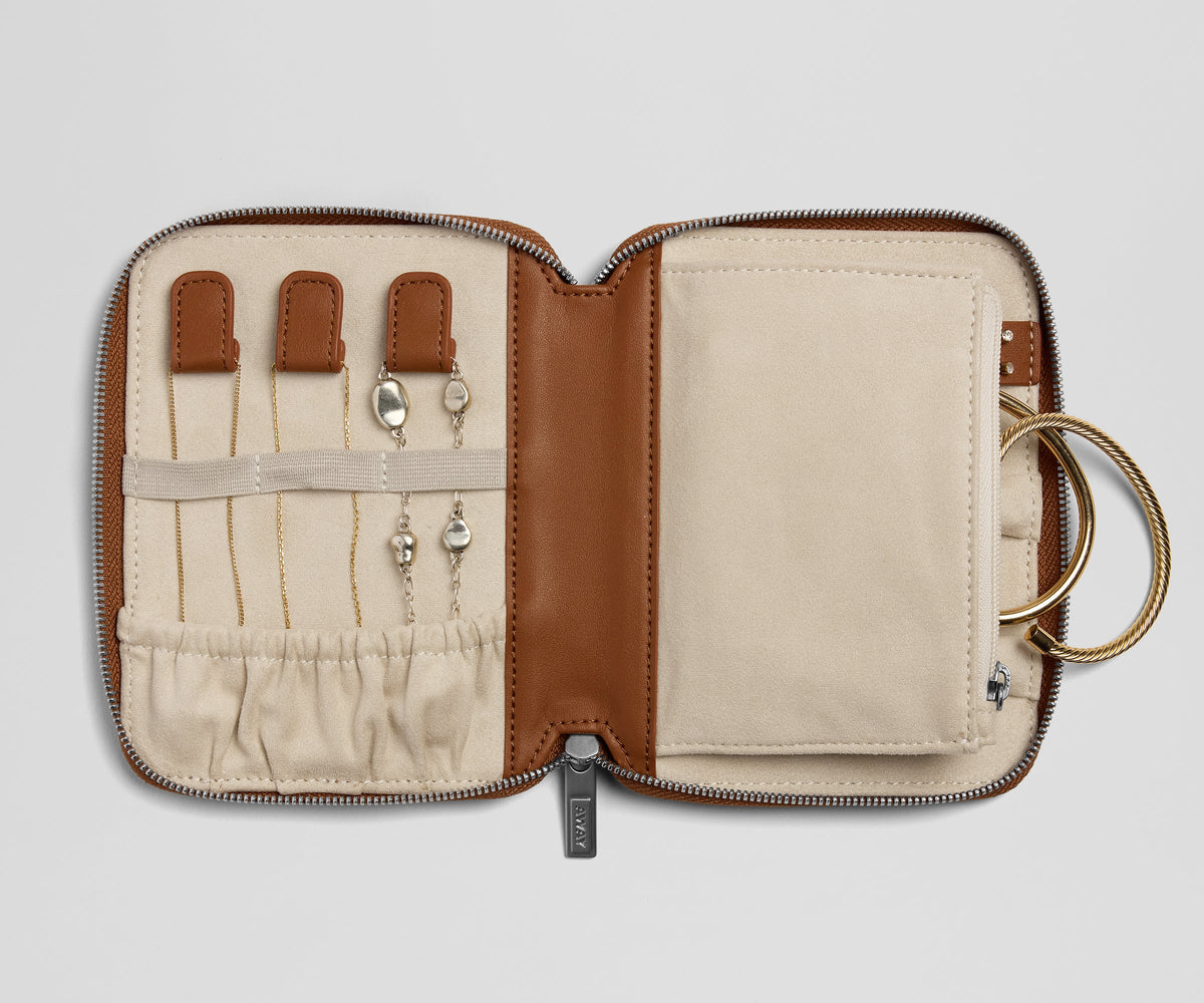 Away Slim Jewelry Organizer Jewelry Case - Saddle Brown