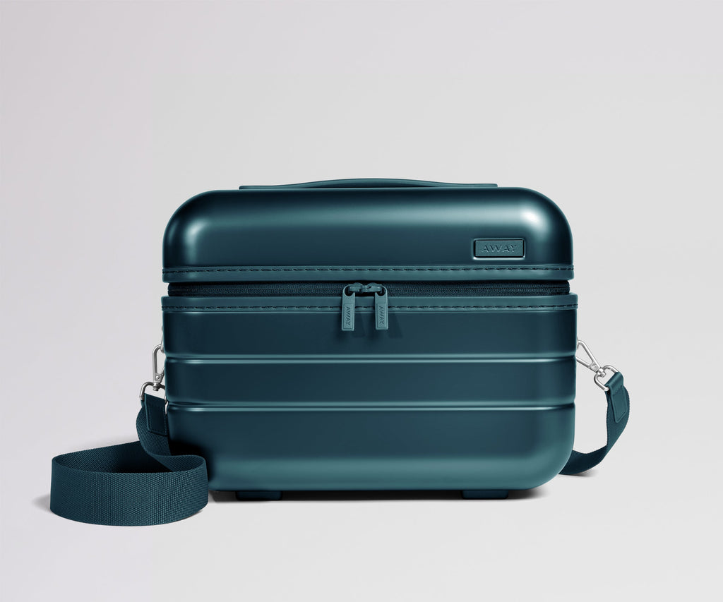 Away The Train Case Suitcase - Stormy Teal