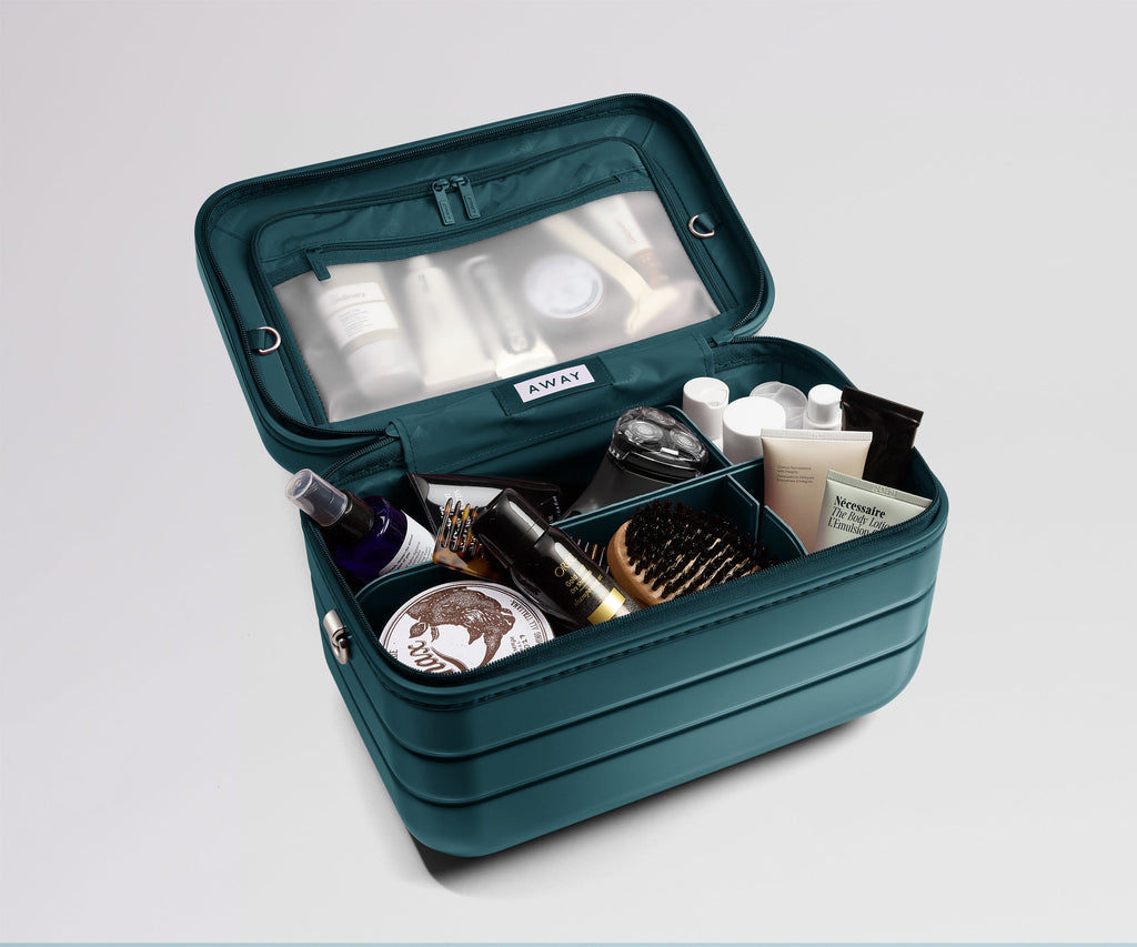 Away The Train Case Suitcase - Stormy Teal