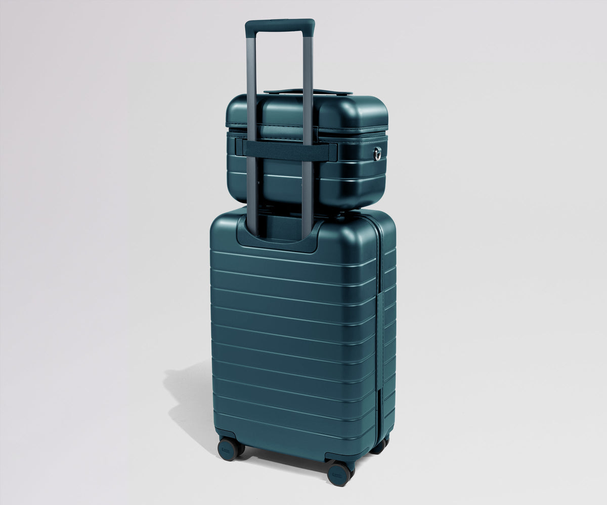 Away The Train Case Suitcase - Stormy Teal