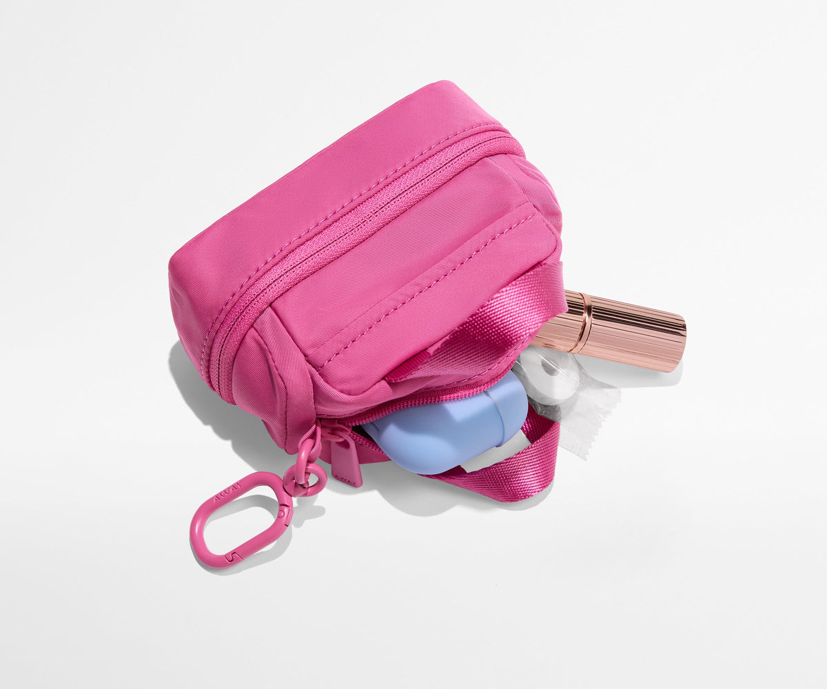 Away Micro Weekender Charm Duffel Bag - Island Pink
