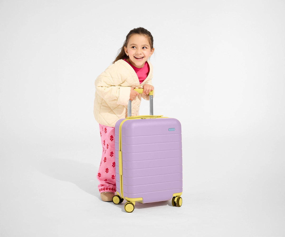 Away The Kids Carry-On Suitcase - Butterfly Purple