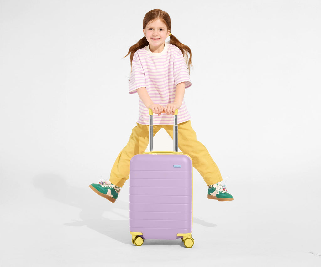 Away The Kids Carry-On Suitcase - Butterfly Purple