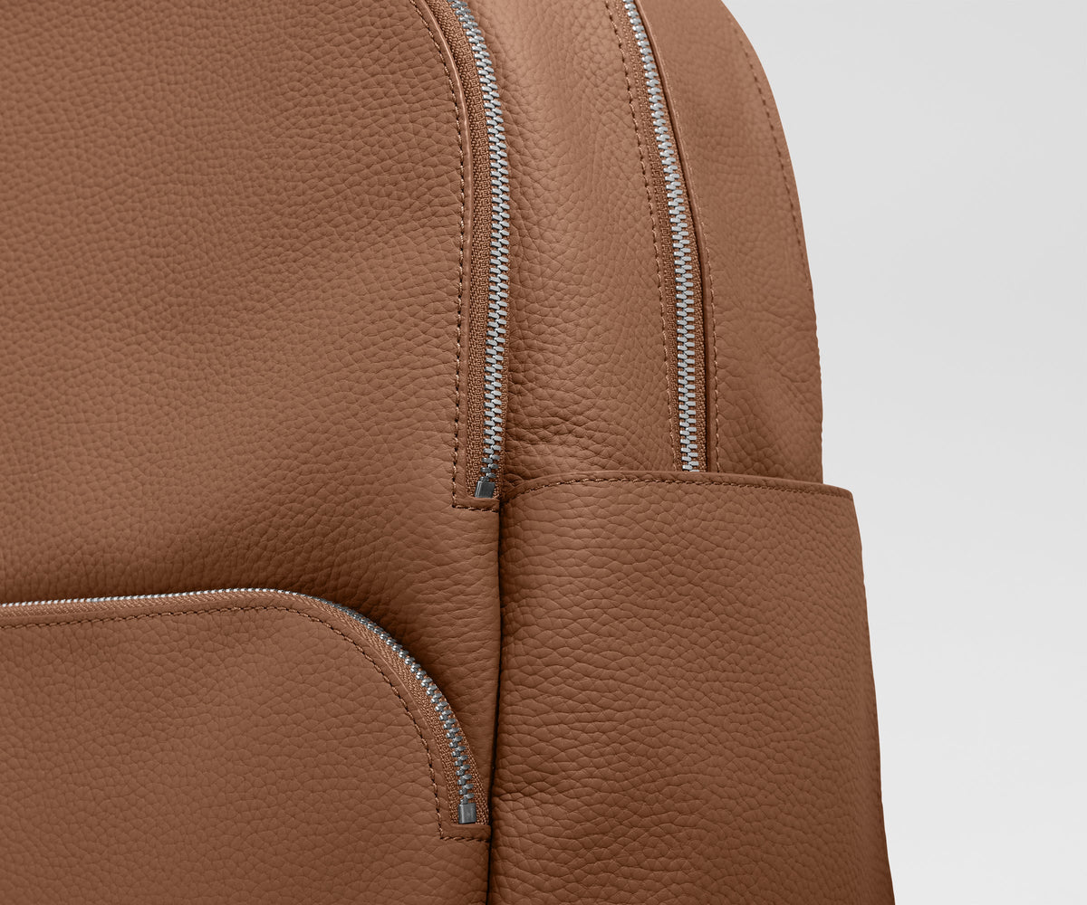 Away Leather Backpack in Saddle Brown