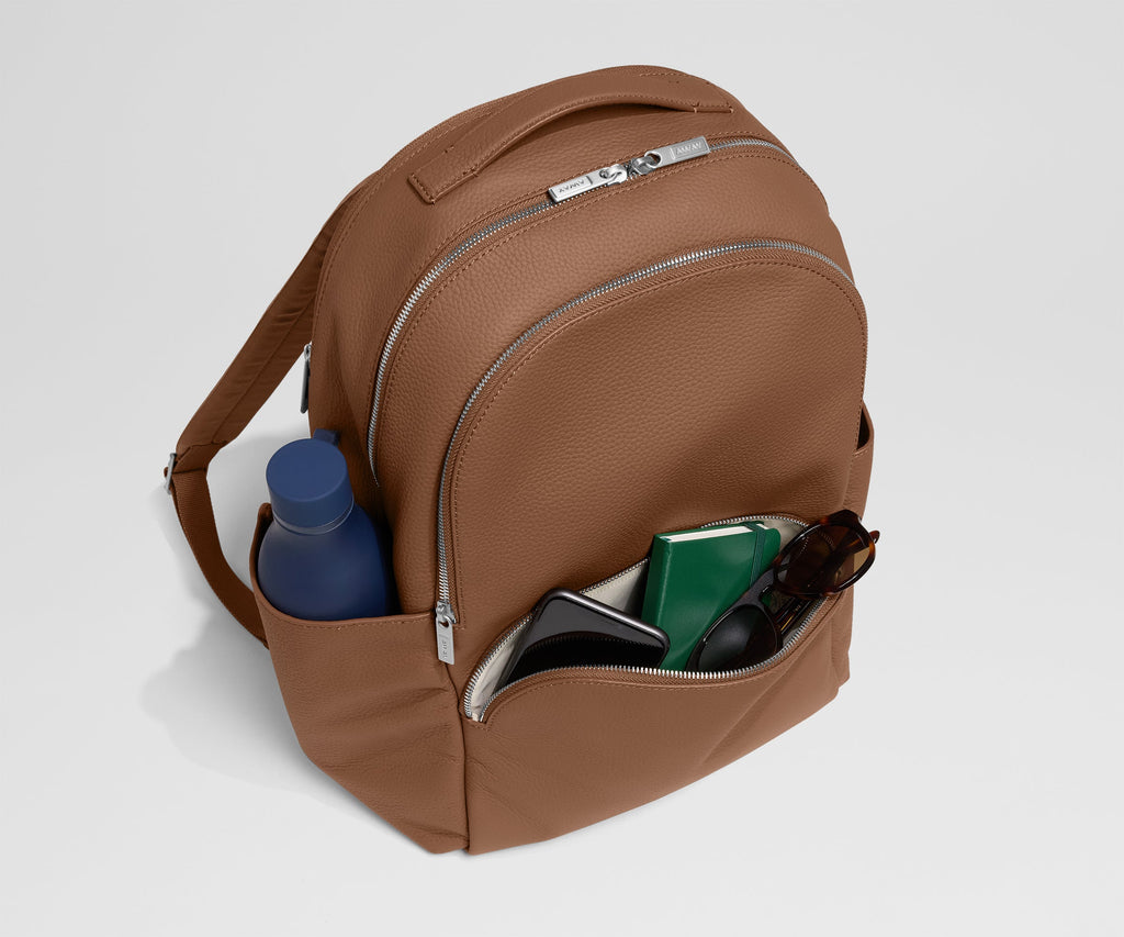 Away Leather Backpack in Saddle Brown