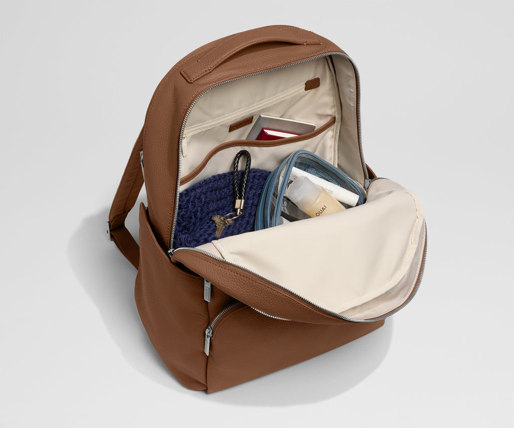 Away Leather Backpack in Saddle Brown