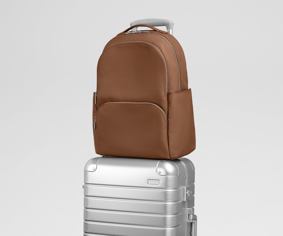 Away Leather Backpack in Saddle Brown