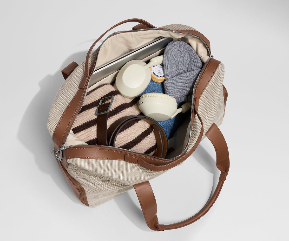 Away Canvas Overnight Bag Duffel Bag - Saddle Brown