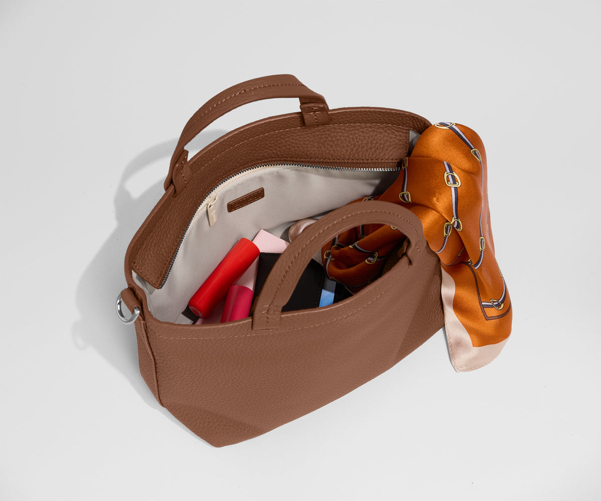 Away Leather Crossbody Crossbody Bag - Saddle Brown