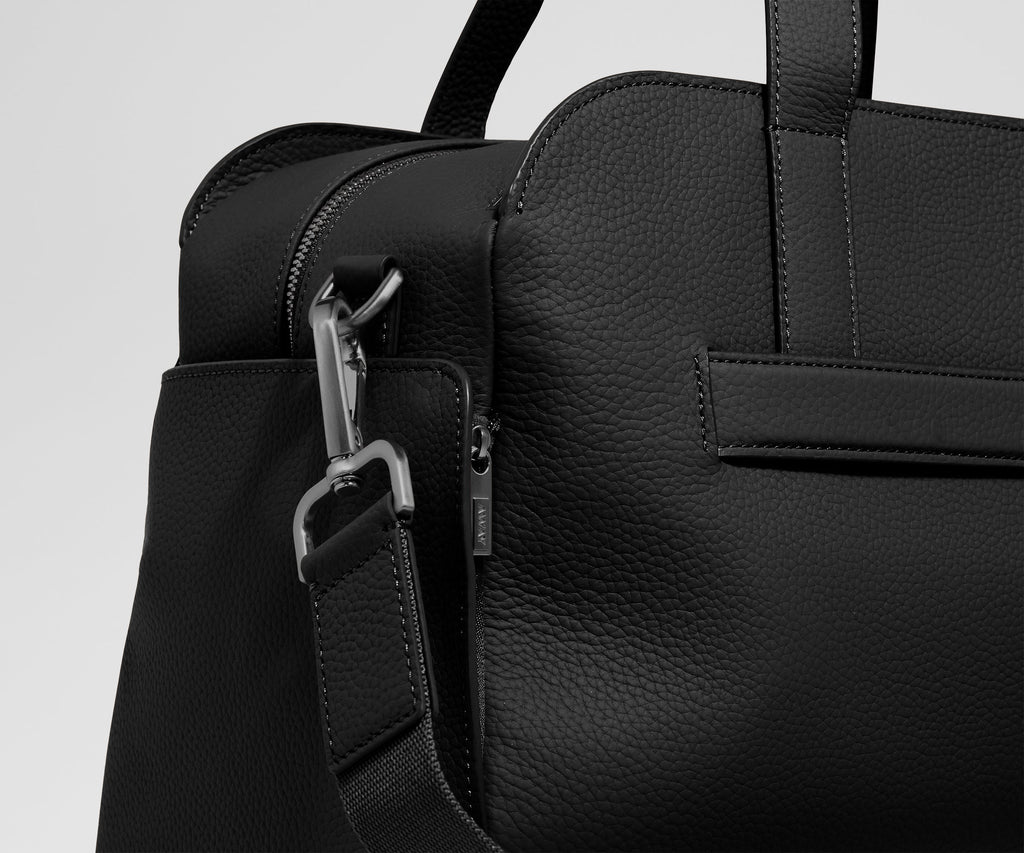 Away Leather Duffle Duffel Bag - Jet Black