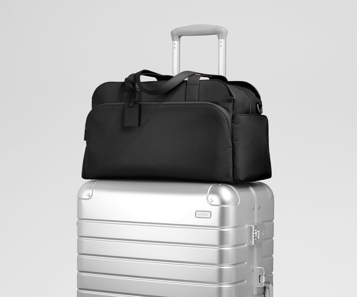 Away Leather Duffle Duffel Bag - Jet Black