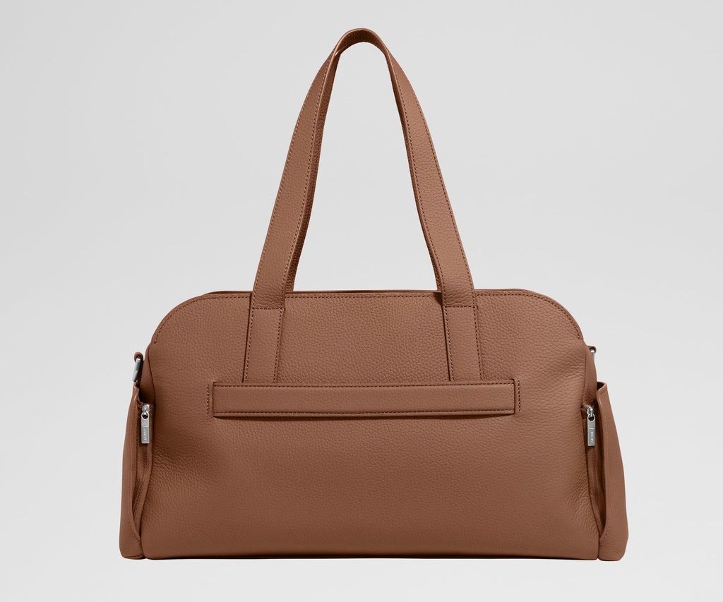 Away Leather Duffle Duffel Bag - Saddle Brown