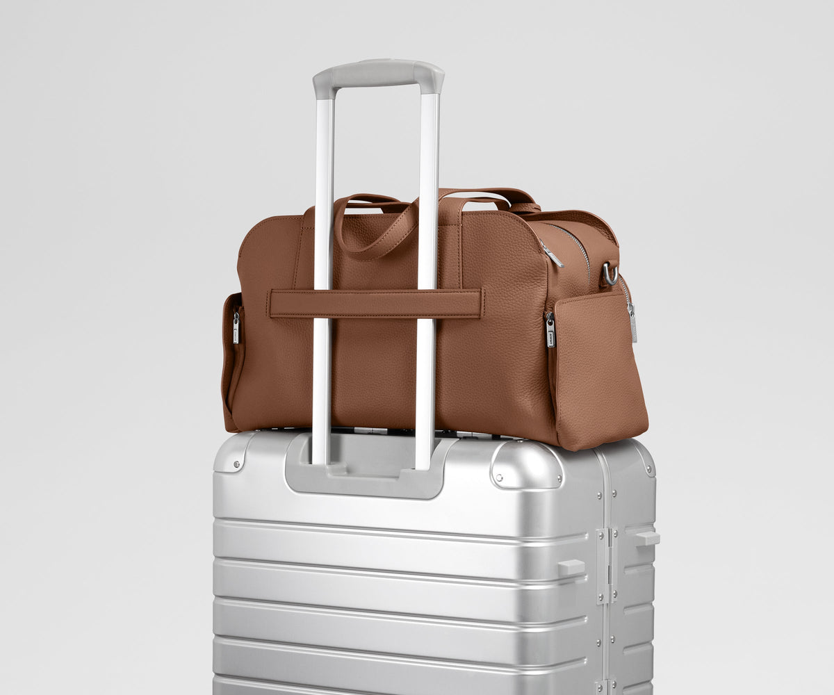 Away Leather Duffle Duffel Bag - Saddle Brown