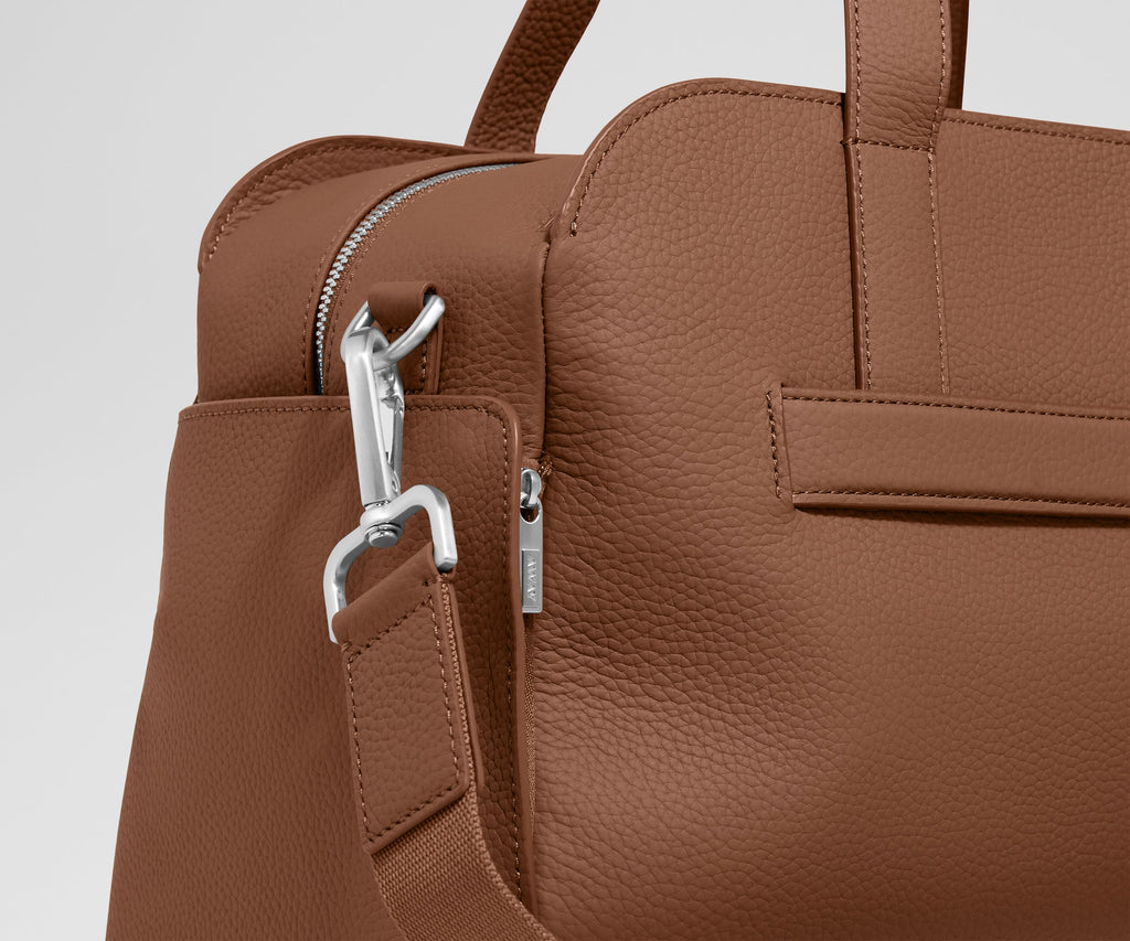 Away Leather Duffle Duffel Bag - Saddle Brown