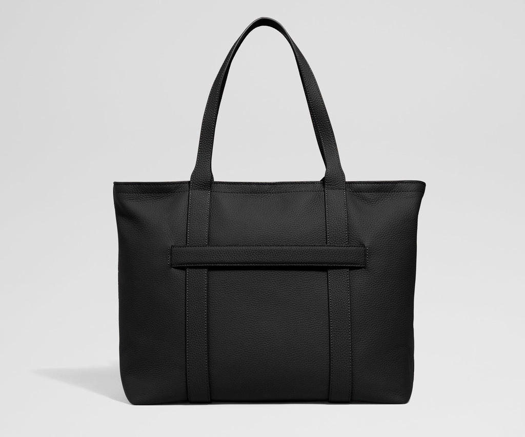 Away Leather Tote Tote Bag - Jet Black