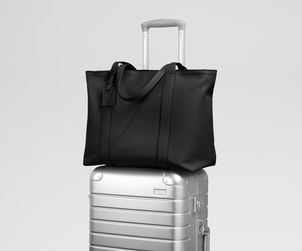 Away Leather Tote Tote Bag - Jet Black