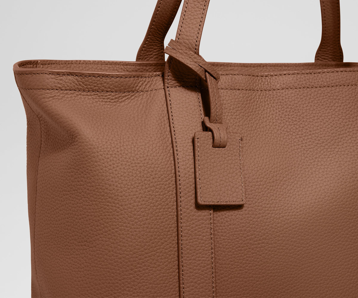 Away Leather Tote Tote Bag - Saddle Brown