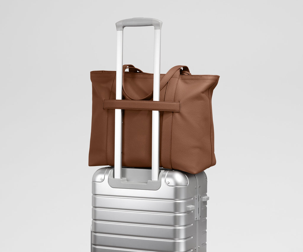 Away Leather Tote Tote Bag - Saddle Brown