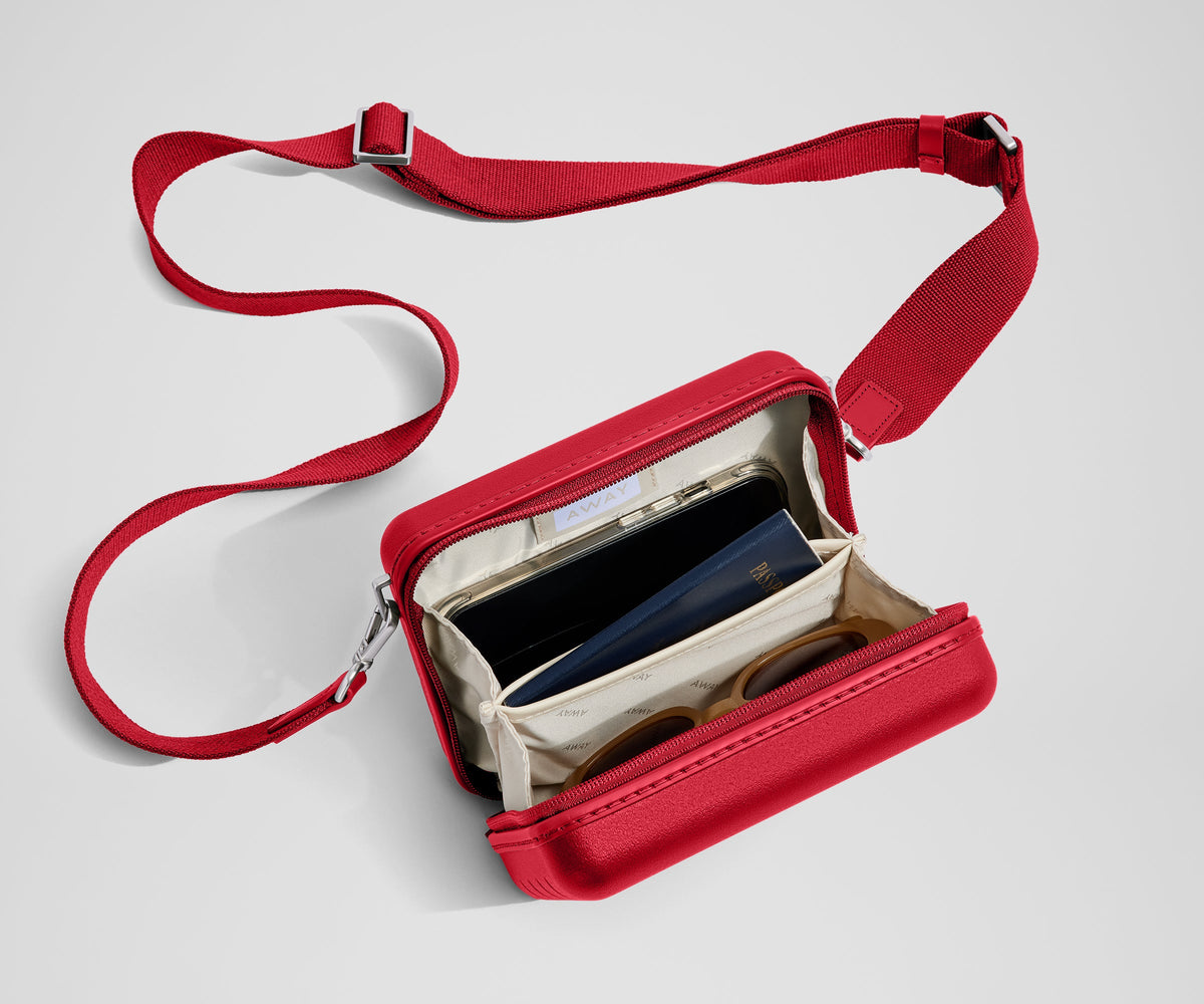 Away The Mini Crossbody Packing Cubes - Cherry Red