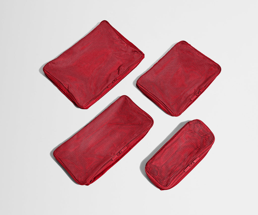 Away Insider Packing Cubes (Set of 4) in Cherry Red
