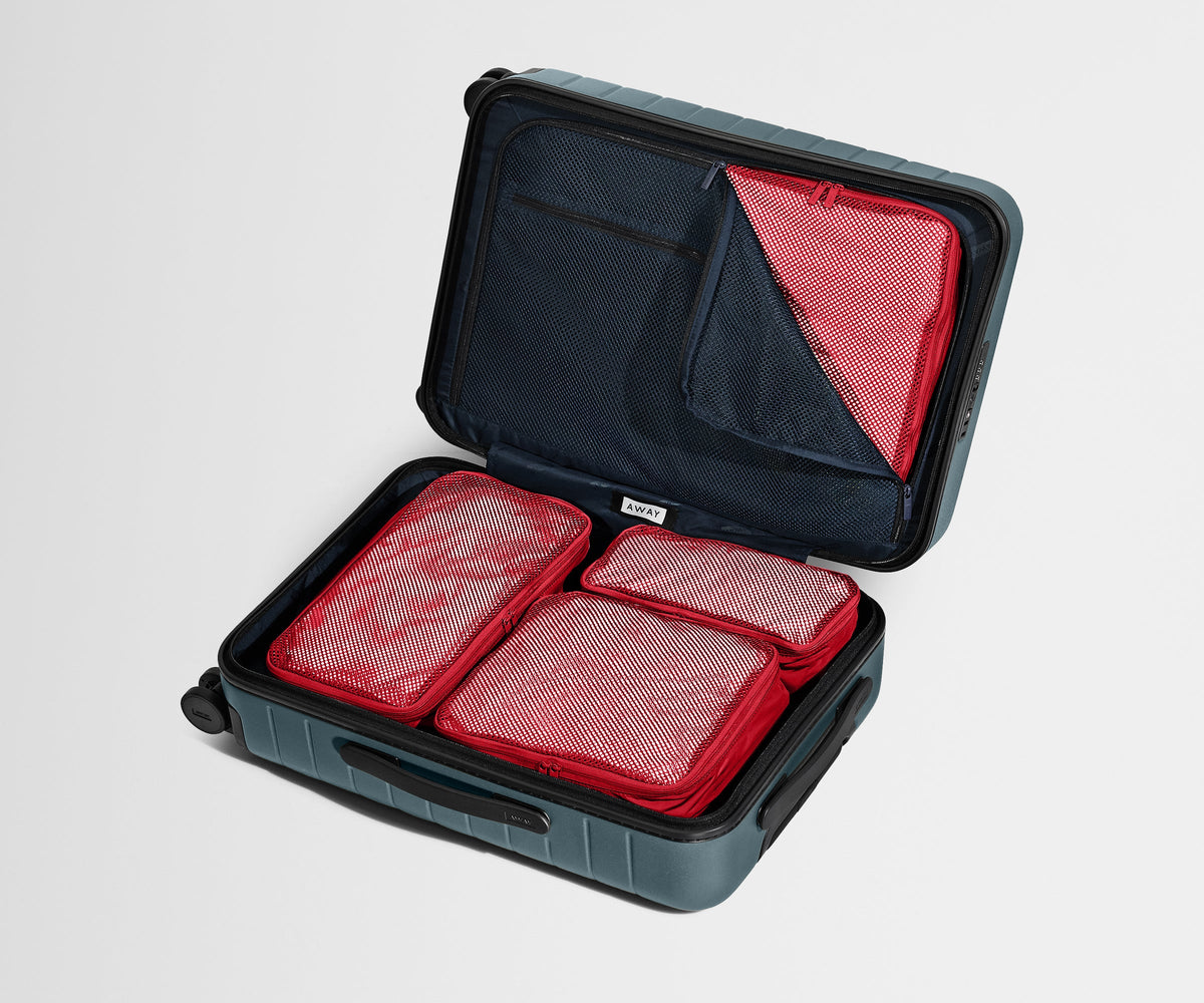 Away Insider Packing Cubes (Set of 4) in Cherry Red