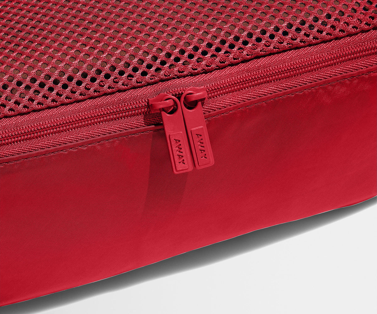 Away Insider Packing Cubes (Set of 4) in Cherry Red