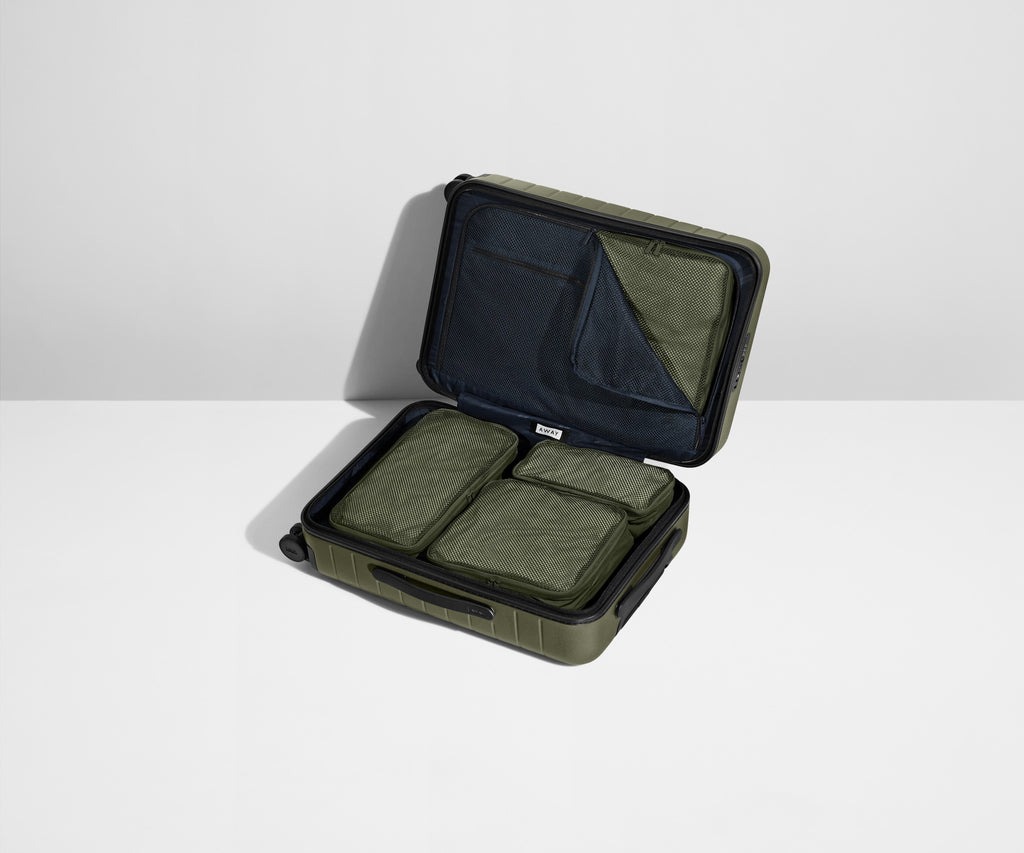 Away Insider Packing Cubes (Set of 4) in Olive Green