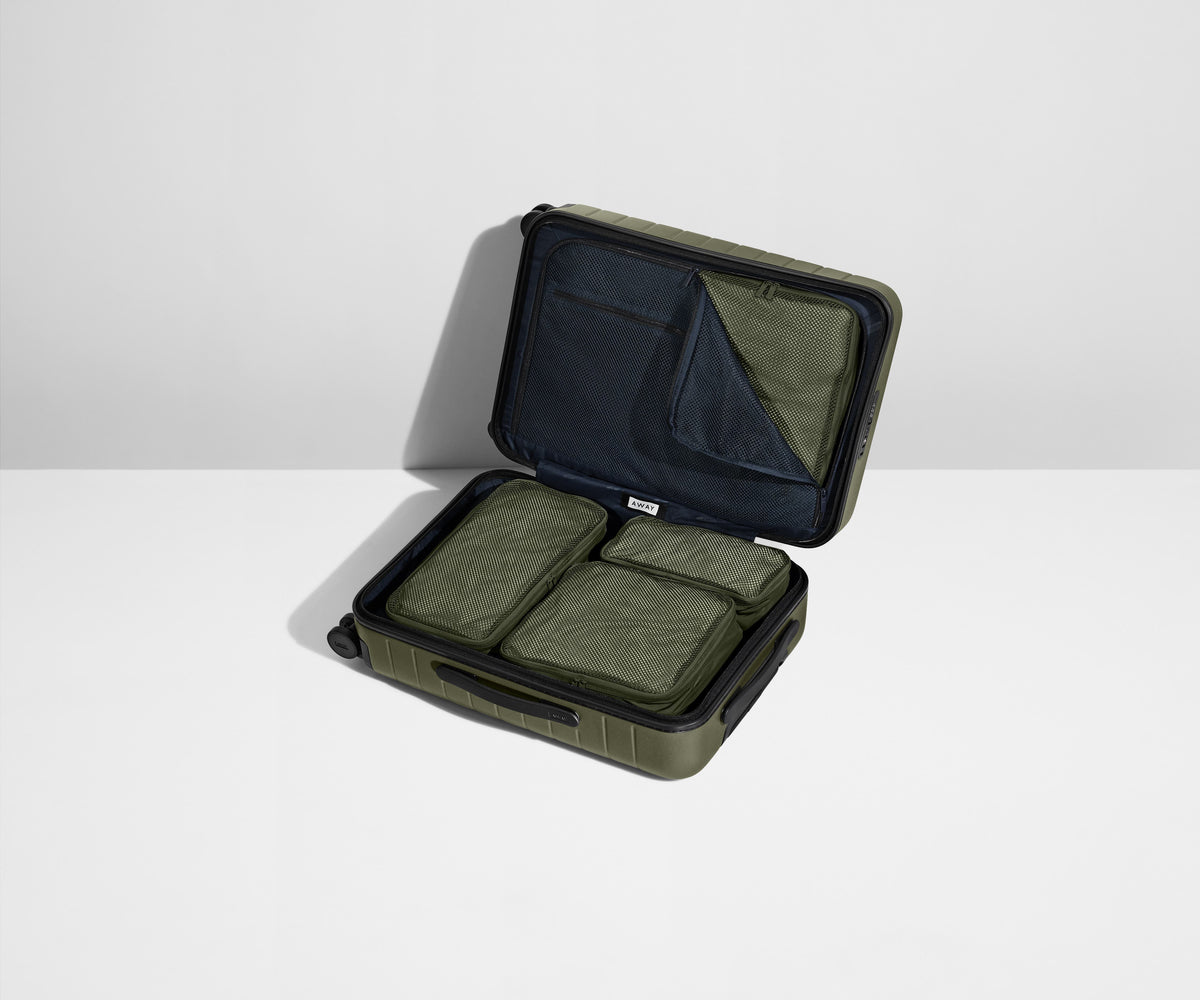 Away Insider Packing Cubes (Set of 4) in Olive Green