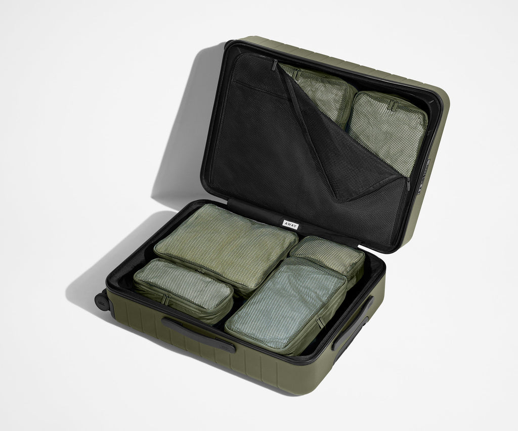 Away Insider Packing Cubes (Set of 6) in Olive Green