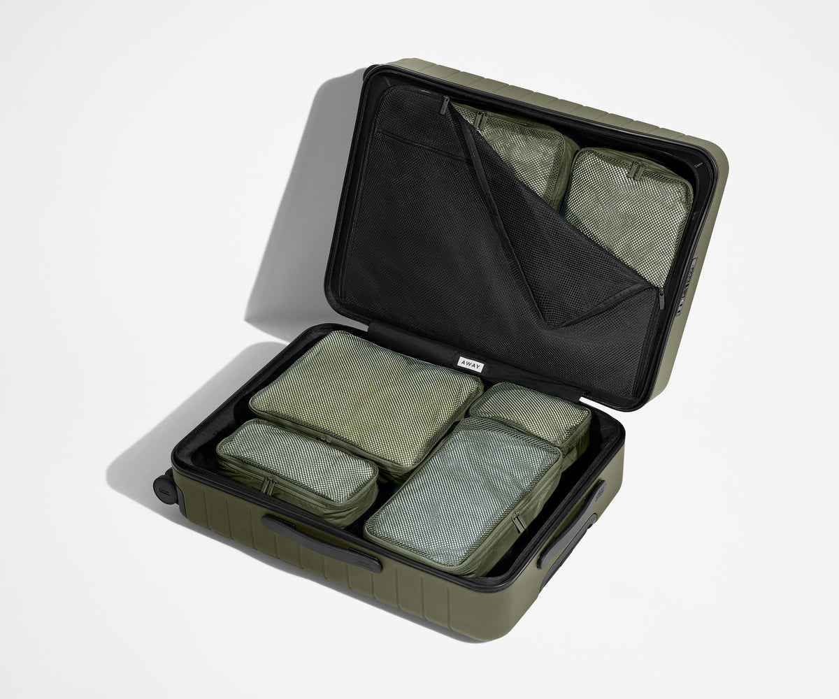 Away Insider Packing Cubes (Set of 6) in Olive Green