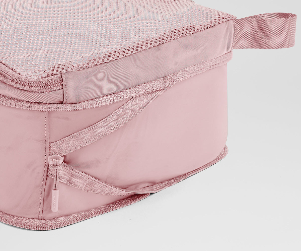 Away Compression Packing Cubes in Blush Pink